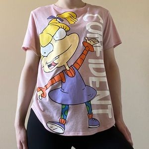 Nickelodeon Angelica from Rugrats confident light pink graphic t shirt